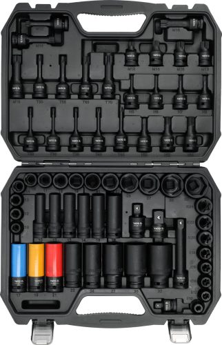 YATO GÉPI DUGÓKULCS és BIT KÉSZLET 1/2", 64 darabos (YT-10260)