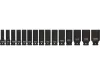 YATO Hosszú gépi dugókulcs készlet pneumatikus ütvecsavarozóhoz 1/2”, 10–32 mm, CrMo, 15 részes (YT-1055)