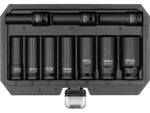 YATO Hosszított gépi pneumatikus dugókulcs készlet 1/2" befogás (YT-10557)