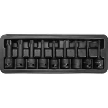   YATO Bit dugókulcs gépi Torx készlet 9 részes 1/2" T20-T70 (YT-10654)