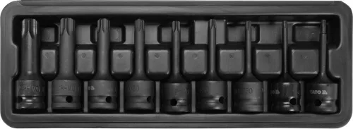 YATO Bit dugókulcs gépi Torx készlet 9 részes 1/2" T20-T70 (YT-10654)