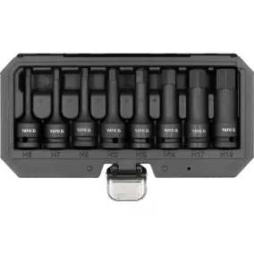   YATO Bit dugókulcs készlet gépi Imbusz 1/2" 8 részes 6-19 mm (YT-1066)