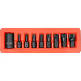   YATO 9 darabos 1/2" Gépi Spline bit készlet dugókulcs adapterrel (YT-10663)