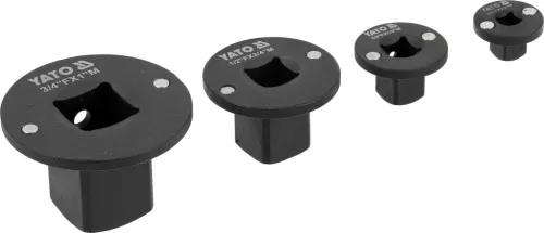 YATO Ütvecsavarozó adapter készlet négyszöghajtáshoz, 1/4”–1”, rövid, 4 részes, CrMo (YT-10673)
