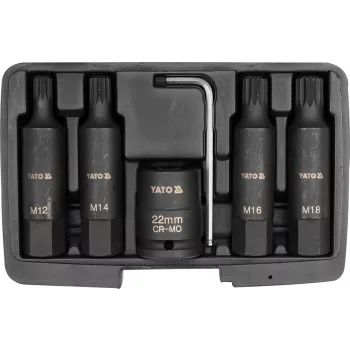   YATO Gépi bit dugókulcs készlet 6 részes Spline 3/4" M12-M18 CrMo  (YT-1157)