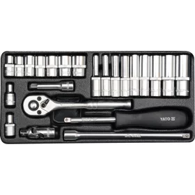 YATO Dugókulcs készlet 23 részes 1/4col 4-13mm (YT-14421)