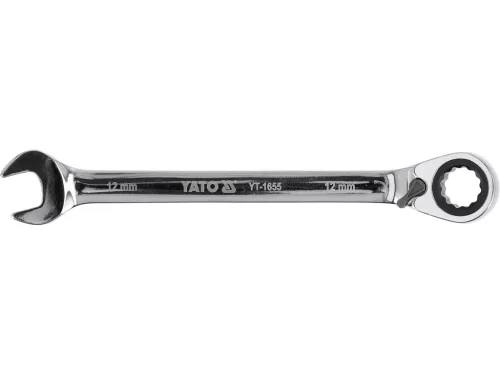 YATO Csillag-villás kulcs racsnis irányváltós 12 mm 72T CrV (YT-1655)