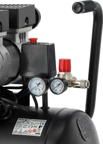YATO Kompresszor 50 literes tartállyal, olajmentes csendes kivitel, 1,5 kW, 280 l/perc, 8 bar (YT-23345)