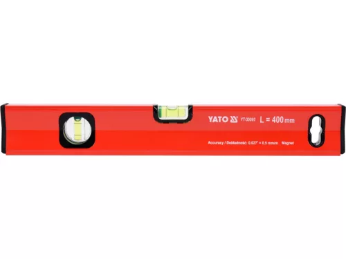 YATO VÍZMÉRTÉK MÁGNESES 2 LIBELLA 1 FOGANTYÚ 400 MM (YT-30060)