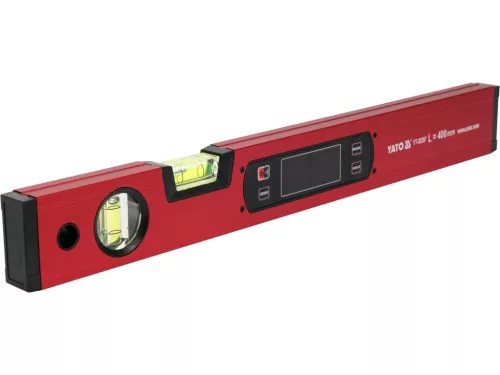 YATO Digitális vízmérték és szögmérő, mágneses alumínium, 400 mm, 360°-os méréssel, LED-kijelzővel (YT-30397)