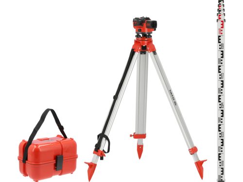 YATO Optikai geodéziai szintező tartozékokkal 32x-os optikai szintező + 5 méteres mérőléc + állvány  (YT-30553)