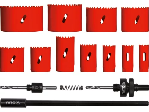 YATO Bimetál körkivágó készlet fémhez és fához, 19–76 mm, 15 részes (YT-3381)