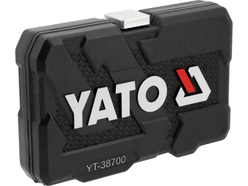 YATO Dugókulcs- és bitkészlet 1/4” és 3/8” csatlakozással, 34 részes, 72 fogas racsnival (YT-38700)