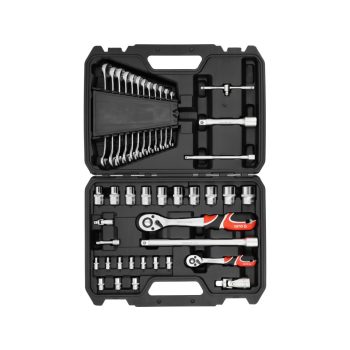   YATO Szerszámkészlet 1/4 és 1/2"-os meghajtóval, dugókulcsokkal és csillag-villás kulcsokkal 41 részes (YT-38742)