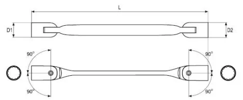 YATO Flexibilis dugókulcs 14X15mm (YT-4964)