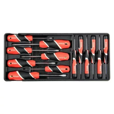 YATO Csavarhúzó készlet 13 részes S2 (fiókbetét) (YT-55455)