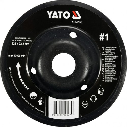 YATO Kúpos Ráspolykorong durva #1 125 mm (YT-59167)
