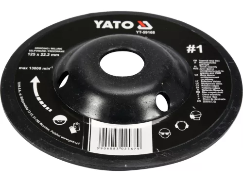 YATO Kúpos Ráspolykorong durva #1 125 mm (YT-59167)