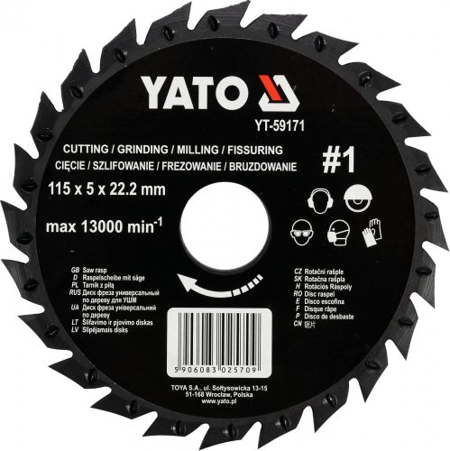 YATO Ráspolyos vágótárcsa 115mm (YT-59171)