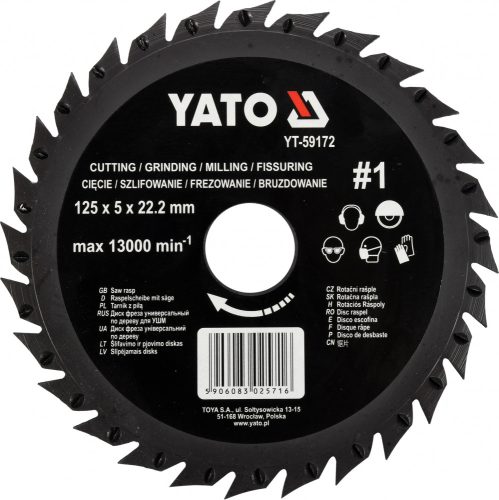 YATO Ráspolyos vágótárcsa 125mm (YT-59172)