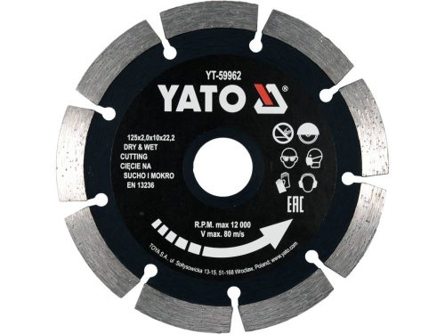 YATO Gyémánt vágótárcsa 125 mm folytonos (YT-59962)