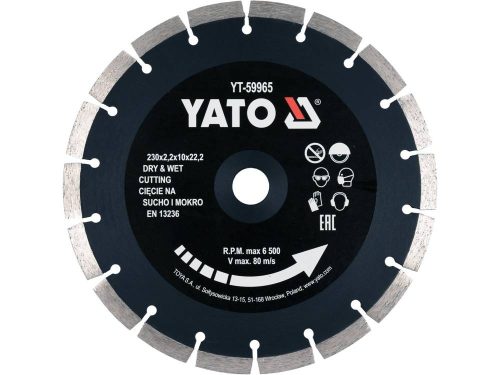 YATO Gyémánt vágótárcsa 230 mm folytonos (YT-59965)