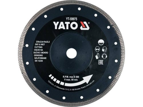 YATO Gyémánt vágótárcsa 230 mm folytonos (YT-59975)