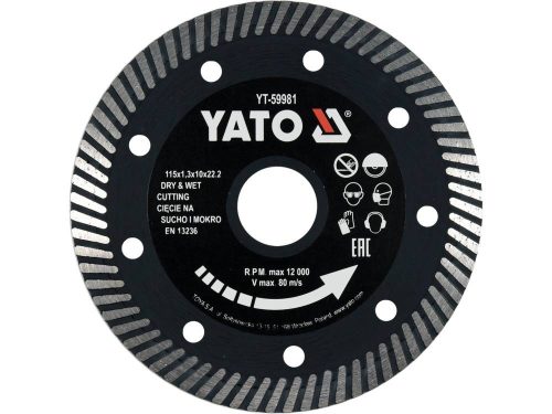 YATO Gyémánt vágótárcsa 115 mm turbó csempékhez (YT-59981)