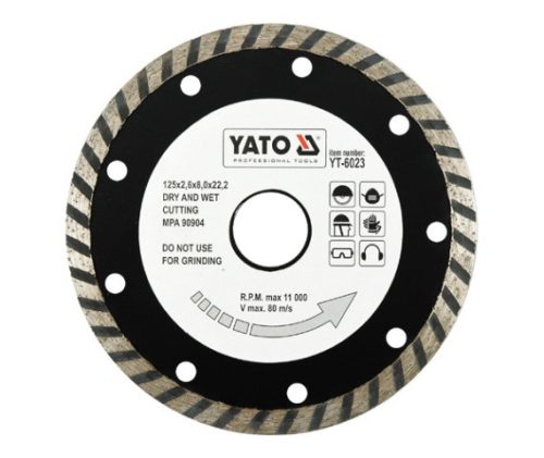 YATO Gyémánt vágótárcsa 125 mm turbo (YT-6023)