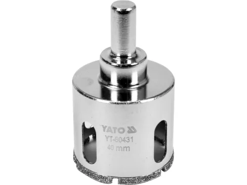 YATO Gyémánt koronafúró burkolólaphoz, 40 mm, száraz és nedves fúráshoz (YT-60431)