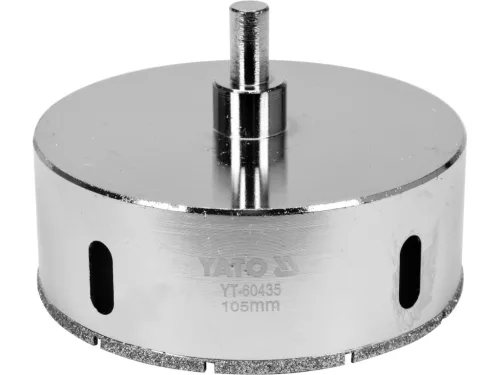 YATO Gyémánt koronafúró burkolólaphoz, 105 mm, száraz és nedves fúráshoz (YT-60435)