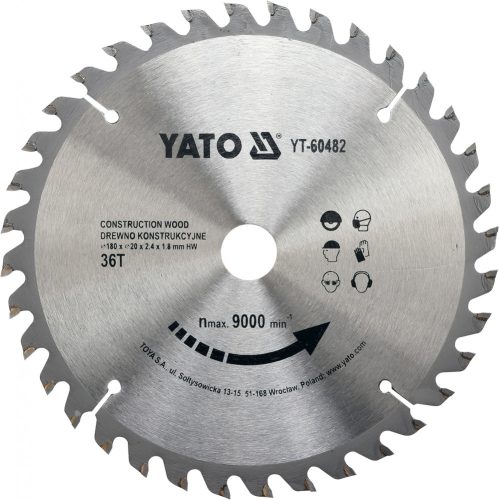 YATO Fűrésztárcsa folytonos 180/36T/20mm (YT-60482)