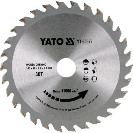 YATO Fűrésztárcsa fához 140x20mm 30T (YT-60522)