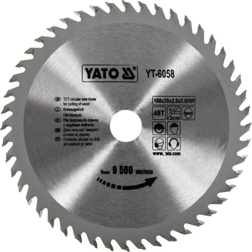 YATO Fűrésztárcsa fához 160/20/48 (YT-6058)