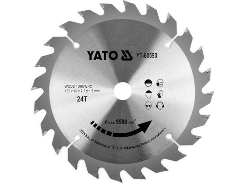 YATO Fűrésztárcsa fához 165/24/16mm (YT-60590)