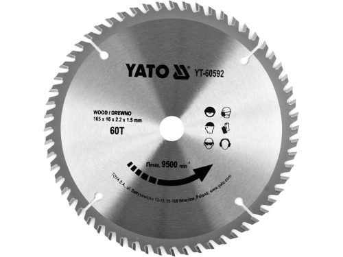 YATO Fűrésztárcsa fához 165x16mm 60T (YT-60592)