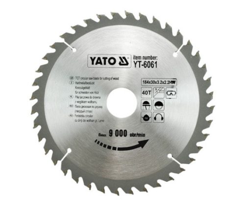 YATO Fűrésztárcsa fához 184/30/40 (YT-6061)