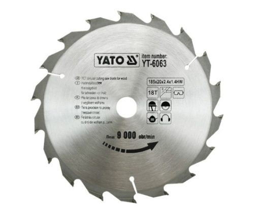 YATO Fűrésztárcsa fához 185/20/18 (YT-6063)
