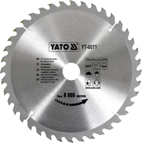 YATO Fűrésztárcsa fához 250/30/40 (YT-6071)