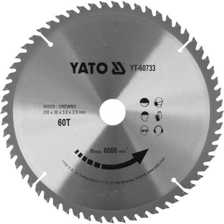 YATO Fűrésztárcsa fához 255x30mm 60T (YT-60733)