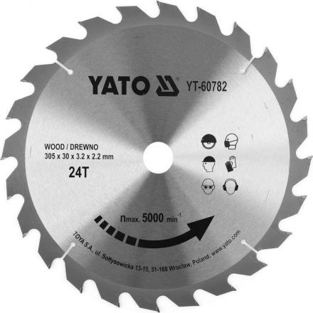 YATO Fűrésztárcsa fához 305 x 30 x 2,2 mm / 24T (YT-60782)
