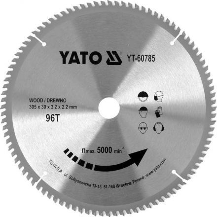 YATO Fűrésztárcsa fához 305 x 30 x 2,2 mm / 96T (YT-60785)