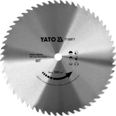 YATO Fűrésztárcsa fához 500x32mm 60T (YT-60871)