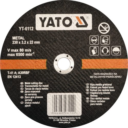 YATO Vágókorong fémre 230x3,2x22 mm (YT-6112)