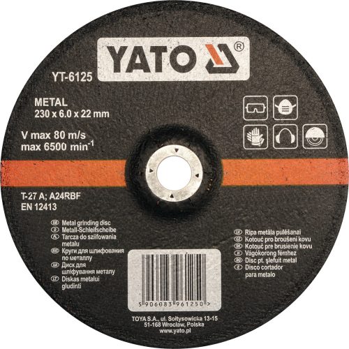 YATO Tisztítókorong fémre 230 x 6,0 x 22 mm (YT-6125)