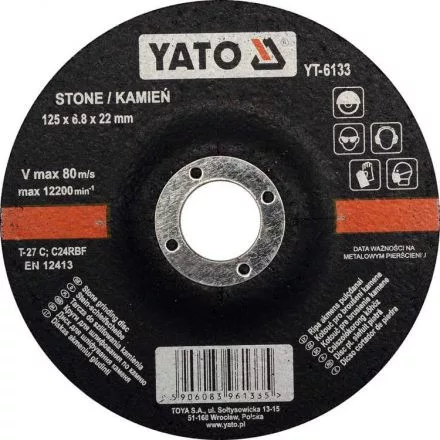 YATO Tisztítókorong kőre 125 x 6,8 x 22,2 mm (YT-6133)