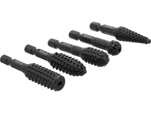 YATO Famegmunkáló forgóráspoly készlet HEX, 1/4" , 5 db(YT-61747)