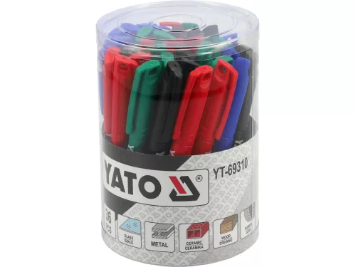 YATO Műszaki jelölőfilc készlet (alkoholos marker), 36 db (fekete, zöld, kék, piros) (YT-69310)