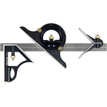   YATO derékszög és vonalzó, szögmérővel és libellával 300 MM (YT-70772)