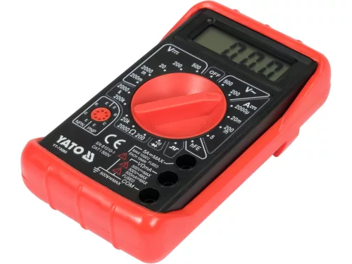 YATO Digitális multiméter 500 V, 5 A DC, 2 MΩ, tranzisztorteszt és folytonosságvizsgálat (YT-73080)